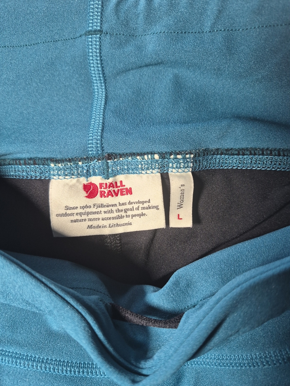 Fjällräven Teal Abisko Trekking Tights Tech Pants Womens Large - Picture 2 of 7